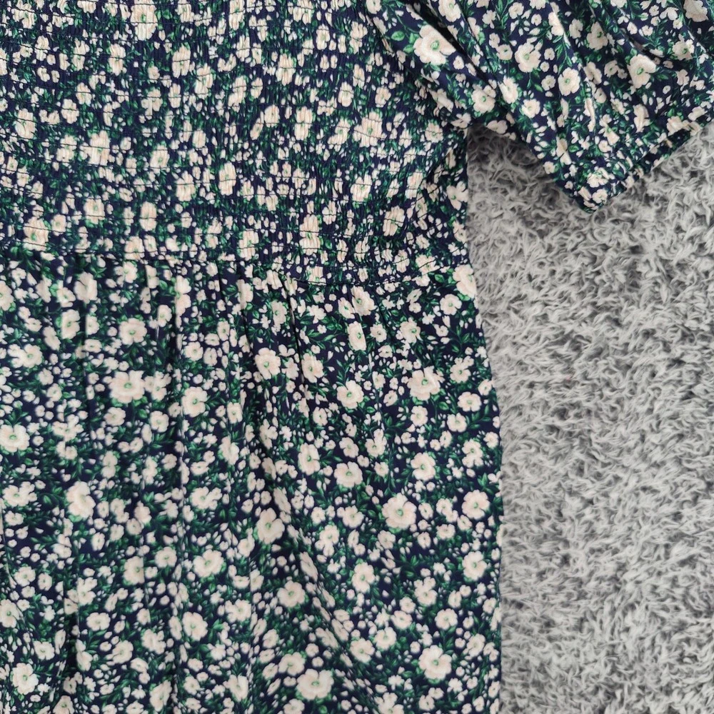 Old Navy Womens Cottagecore Babydoll Peasant Smocked Top 3X Floral Puff Sleeve